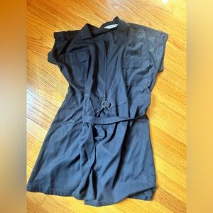The Drop Black Belted Wrap Dress Small